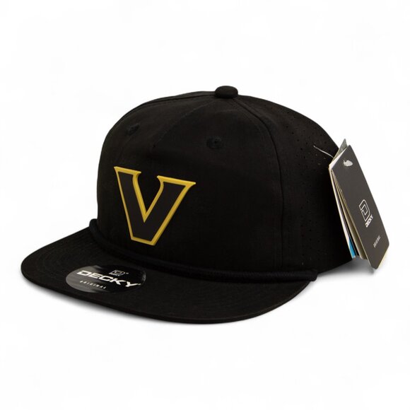 Vanderbilt Commodores Black 3D Perforated Rope Hat- Black - Picture 2 of 3